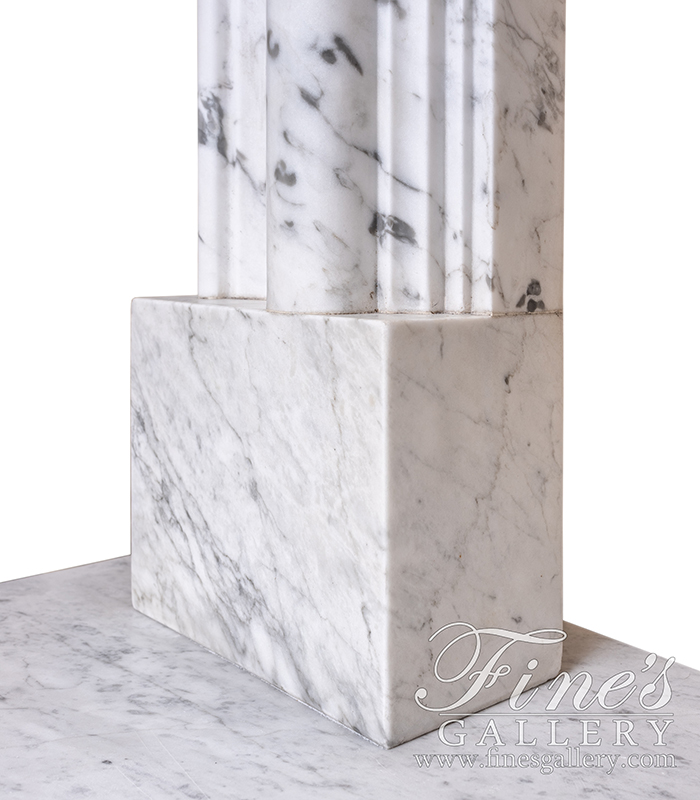 Marble Fireplaces  - White Carrara Bolection Marble Fireplace - MFP-2091